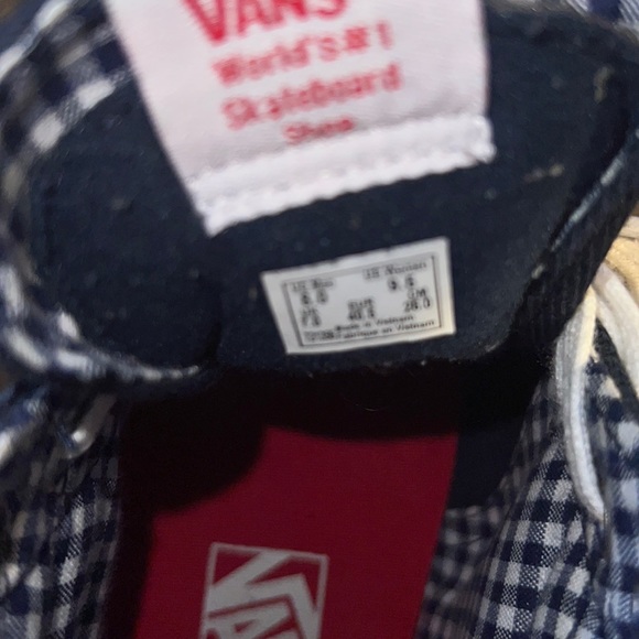 Preloved Vans Sk8-Hi Reissue Canvas 8M/9.5W - Navy & Gingham - Picture 8 of 11